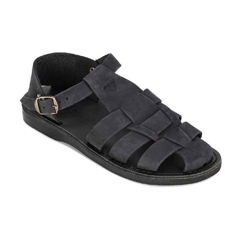 Daniel - Leather Fisherman Sport Sandal | Black Nubuck