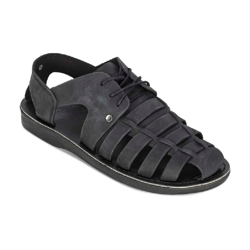 Elliot - Leather Riverside Explorer Sandal | Black Nubuck