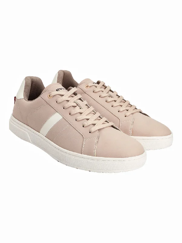 Men's Beige Colorblock Sneakers