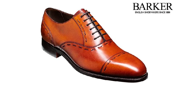 Barker Warminster Toecap Oxford - Rosewood Calf