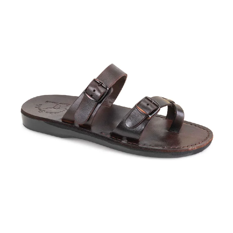 Eran - Adjustable Strap Flat Sandals | Brown