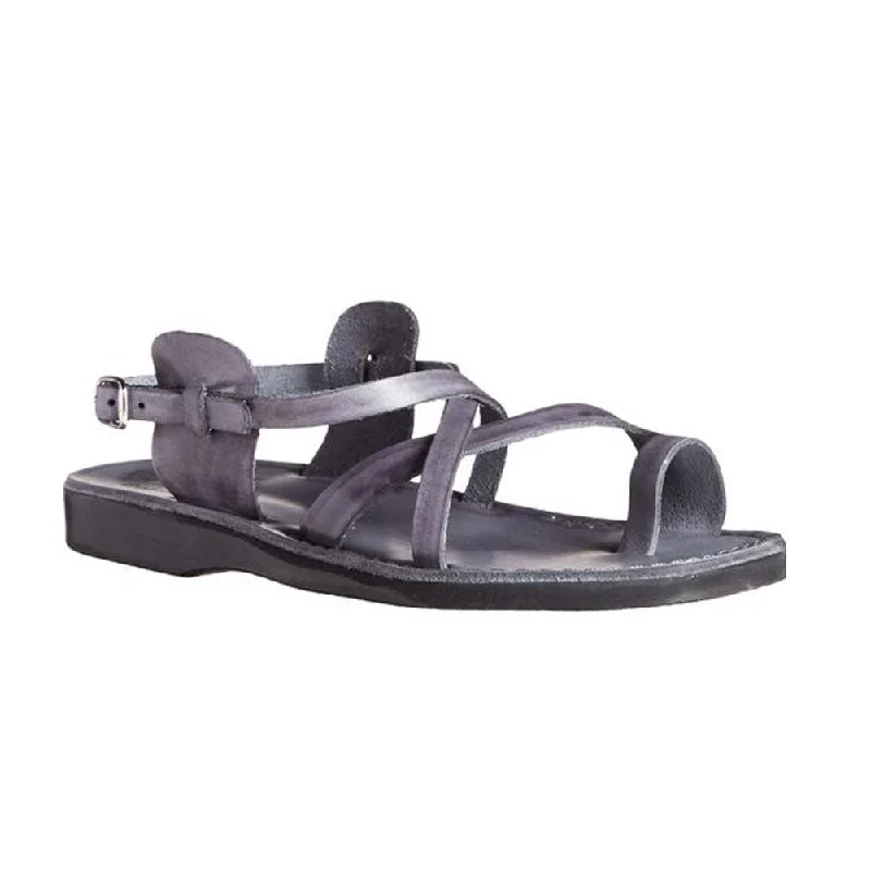 The Good Shepherd Buckle - Leather Toe Loop Sandal | Grey