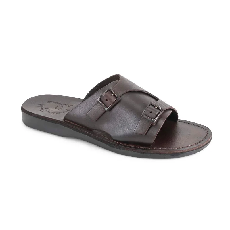 Seth - Leather Slide Sandal | Brown