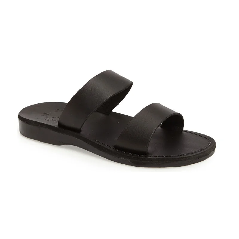 Aviv - Leather Double Strap Sandal | Black