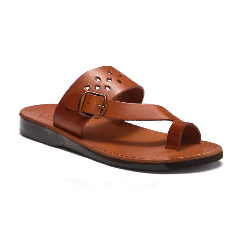 Ezra - Leather Cut Out Sandal | Honey