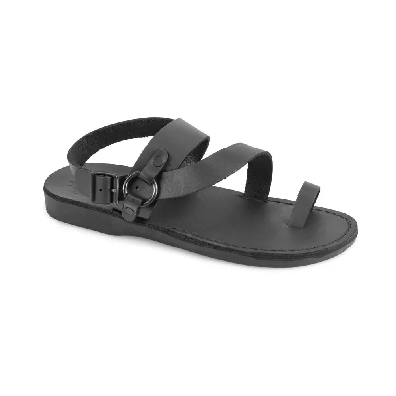 Gabriel - Leather Toe Loop Sandal | Black