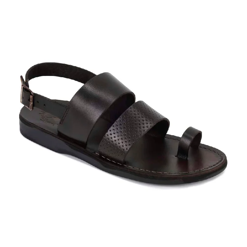 Simon - Leather Buckle Sandal | Brown