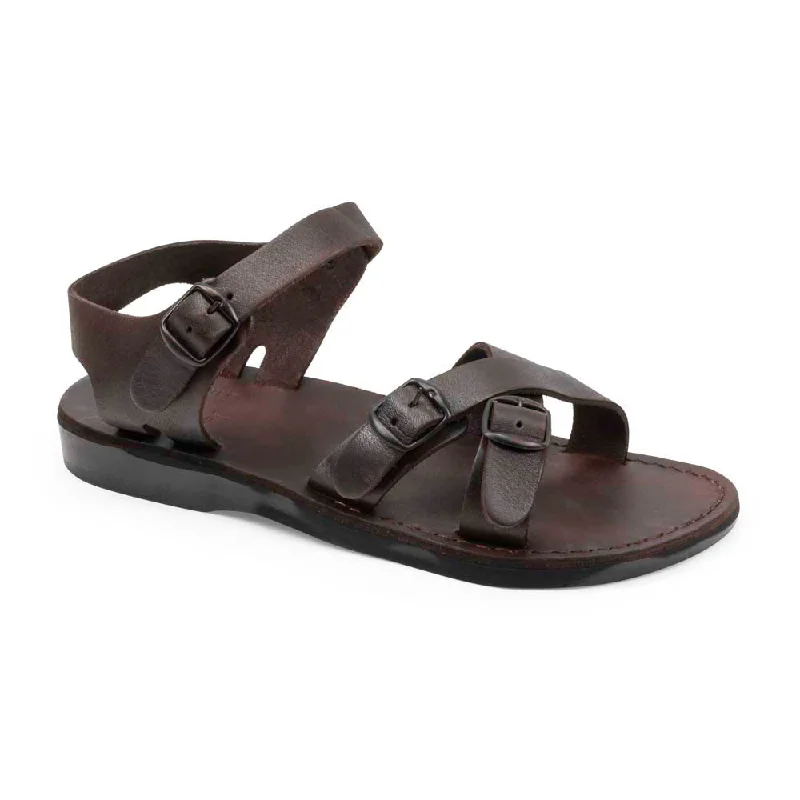 James - Leather Adjustable sandal | Brown