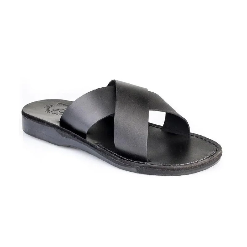 Elan - Leather Slide On Sandal | Black