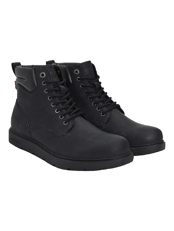 Men's Black Solid Boots