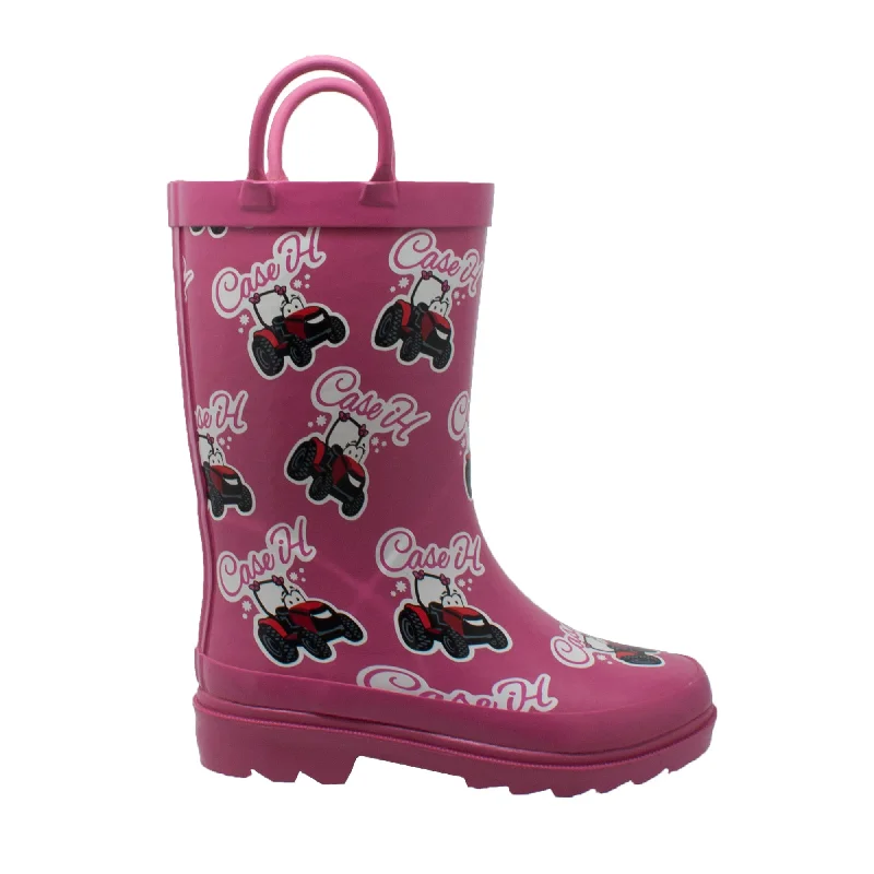 Case IH Kids Girls Pink Rubber Work Boots