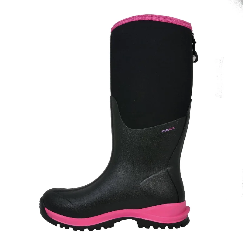 Dryshod Womens Legend MXT Hi Black/Pink Rubber Adventure Work Boots