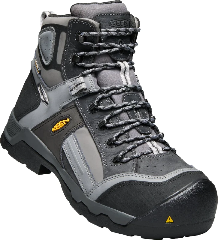 Keen Utility Mens Davenport 6in 400G CT WP Magnet/Steel Grey Leather Work Boots