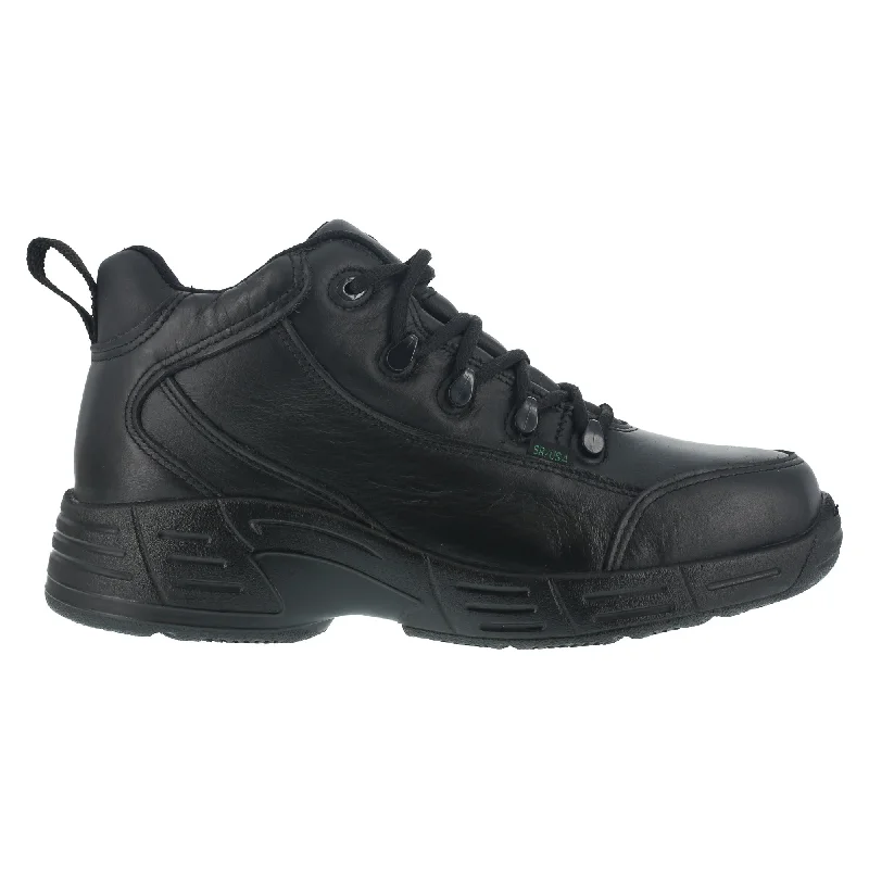 Reebok Mens Black Leather Work Shoes WP Sport Hiker Oxfords