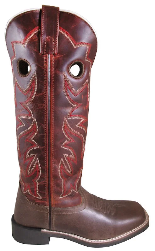 Smoky Mountain Youth Girls Maverick Brown/Burnt Apple Leather Cowboy Boots