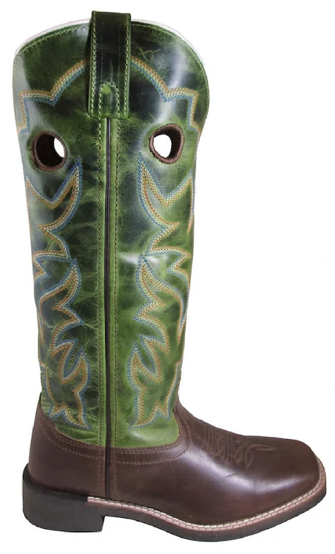 Smoky Mountain Youth Girls Maverick Green Crackle Leather Cowboy Boots