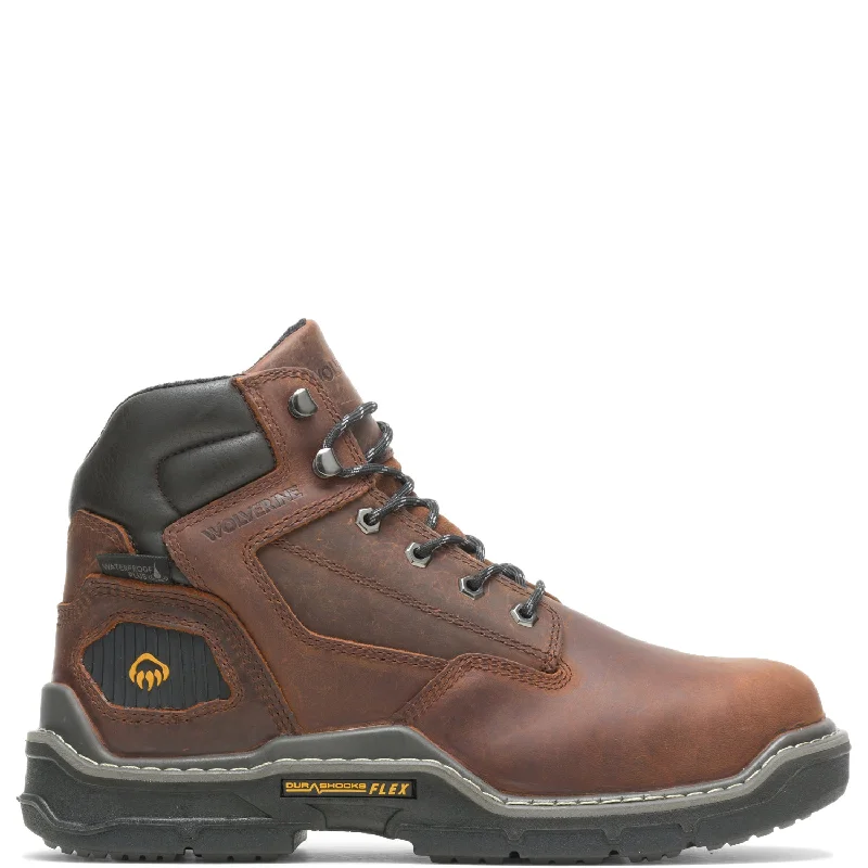 Wolverine Mens Peanut Leather Work Boots Raider Durashock 6in Ins