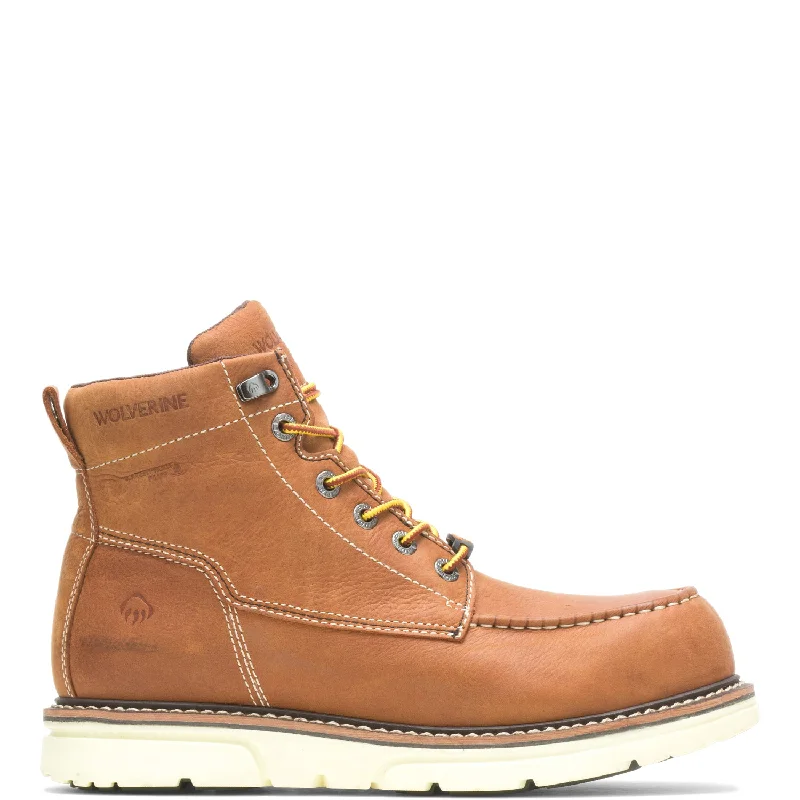 Wolverine Mens Tan Leather Work Boots I-90 Wedge WP CM