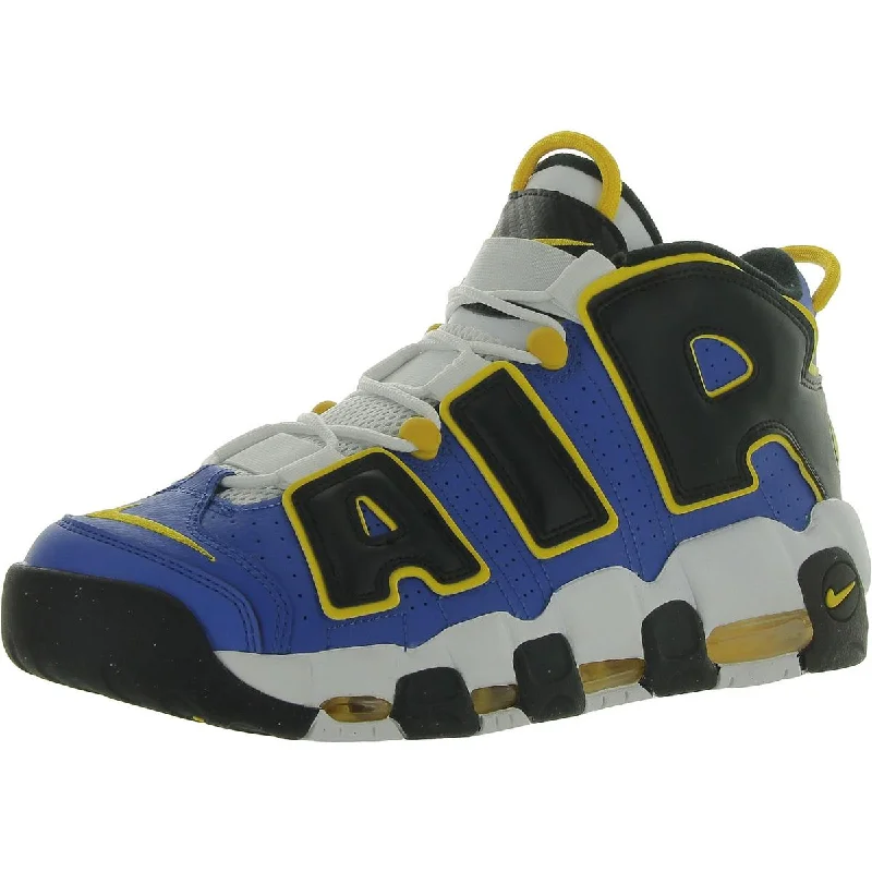 AIR MORE UPTEMPO Mens Faux Leather Trainer High-Top Sneakers