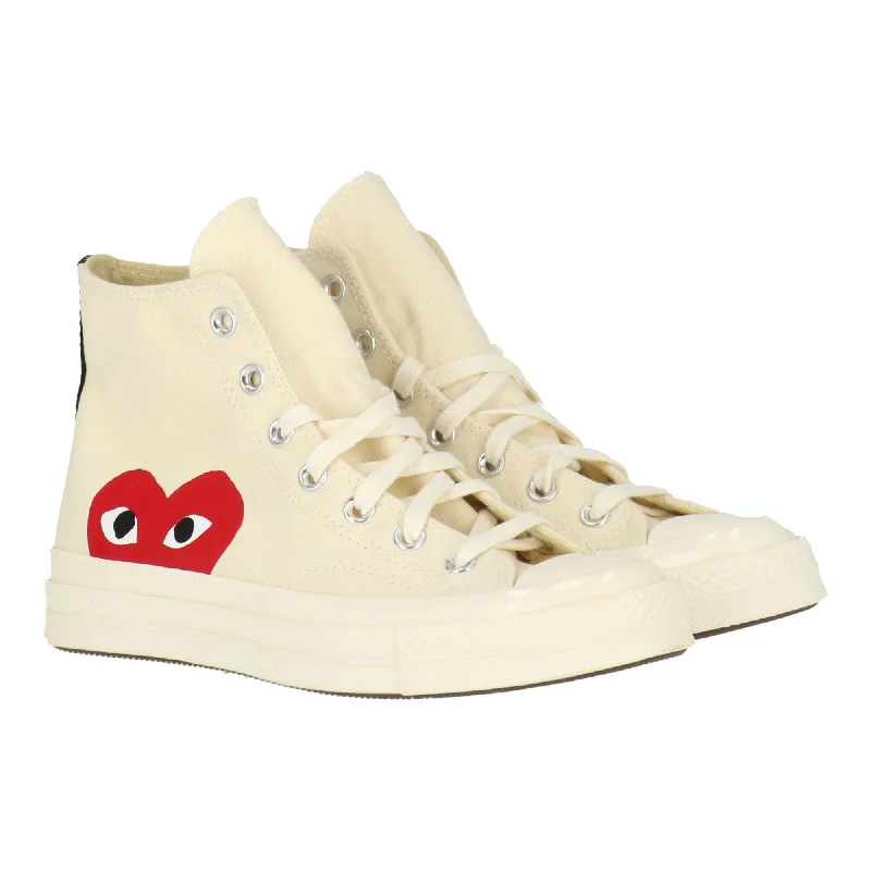 Comme Des Garcons Mens White Chuck Taylor High-Top Sneaker