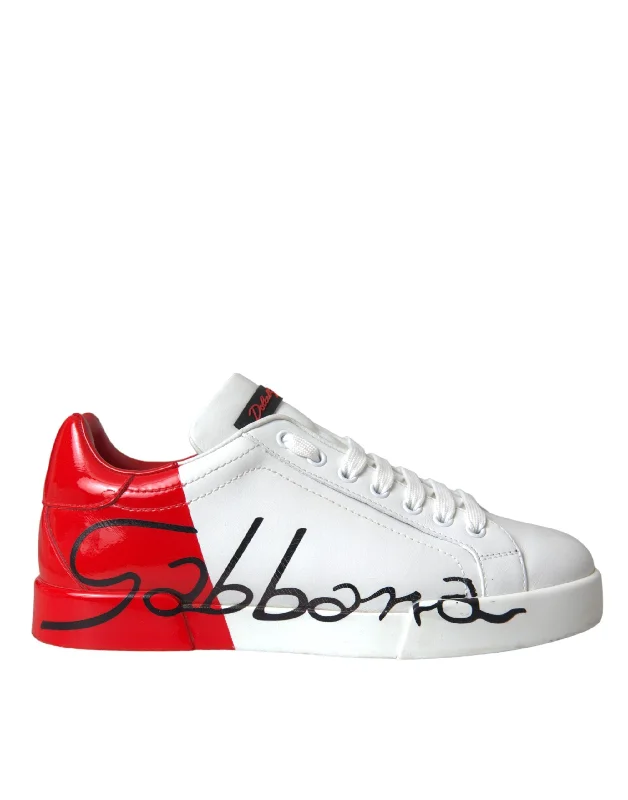 Dolce & Gabbana   Leather Logo Low Top Sneakers Men's Shoes (Pre-Owned)