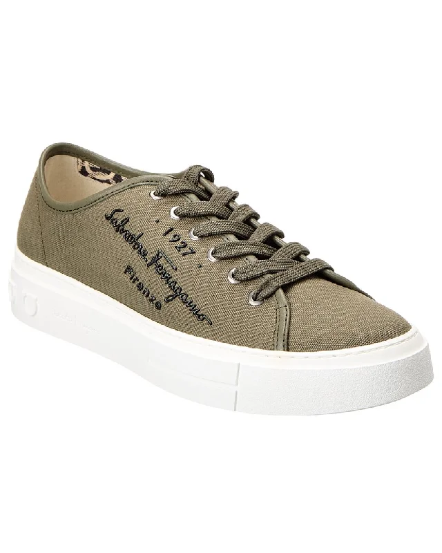 Ferragamo Mediterr Eco Canvas Sneaker