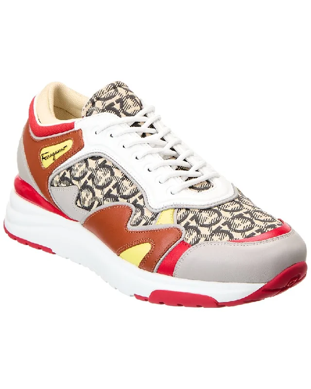 Ferragamo Now Canvas & Leather Sneaker