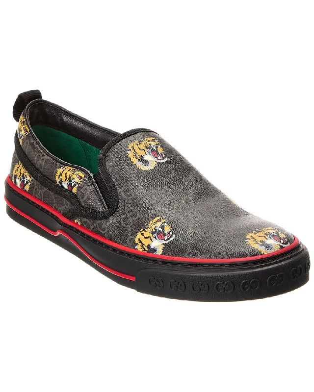 Gucci Tennis 1977 Tigers GG Supreme Canvas Slip-On Sneaker