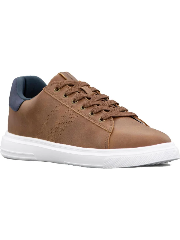 Hardie Trainer Mens Faux Leather Perforated Casual and Fashion Sneakers