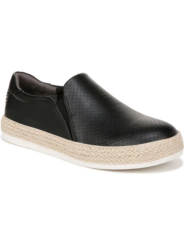 Madison Sun Womens Faux Leather Slip-On Sneakers