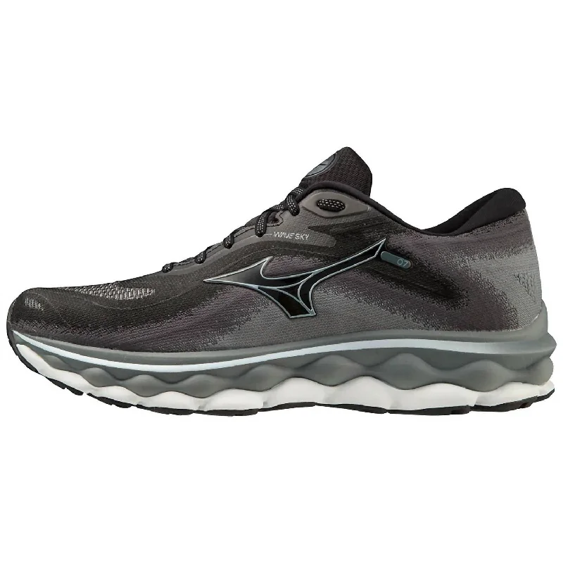 Men’S Wave Sky 7 Running Shoes In Black/glacial Ridge