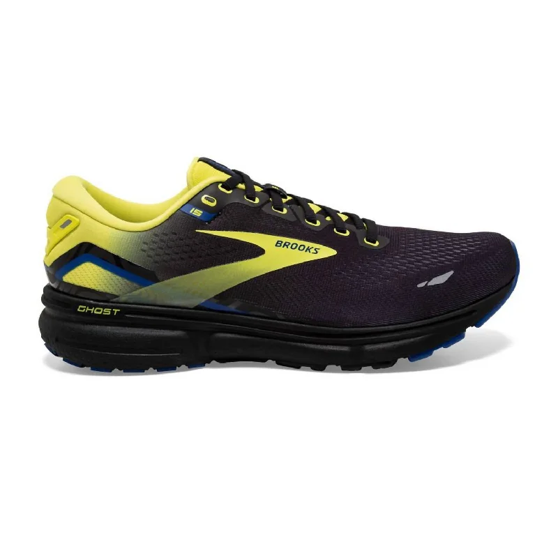 Men's Ghost 15 Running Shoes In Black/nightlife/blue