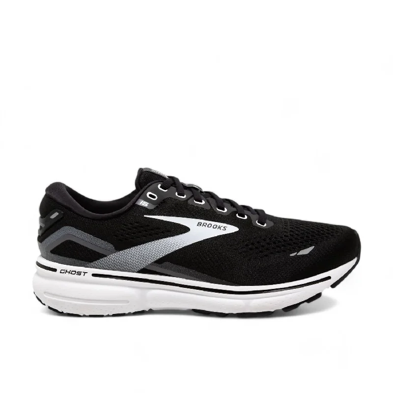 Men's Ghost 15 Running Shoes In Black/white