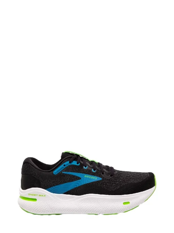 Men's Ghost Max Running Shoes In Black/atomic Blue/jasmine