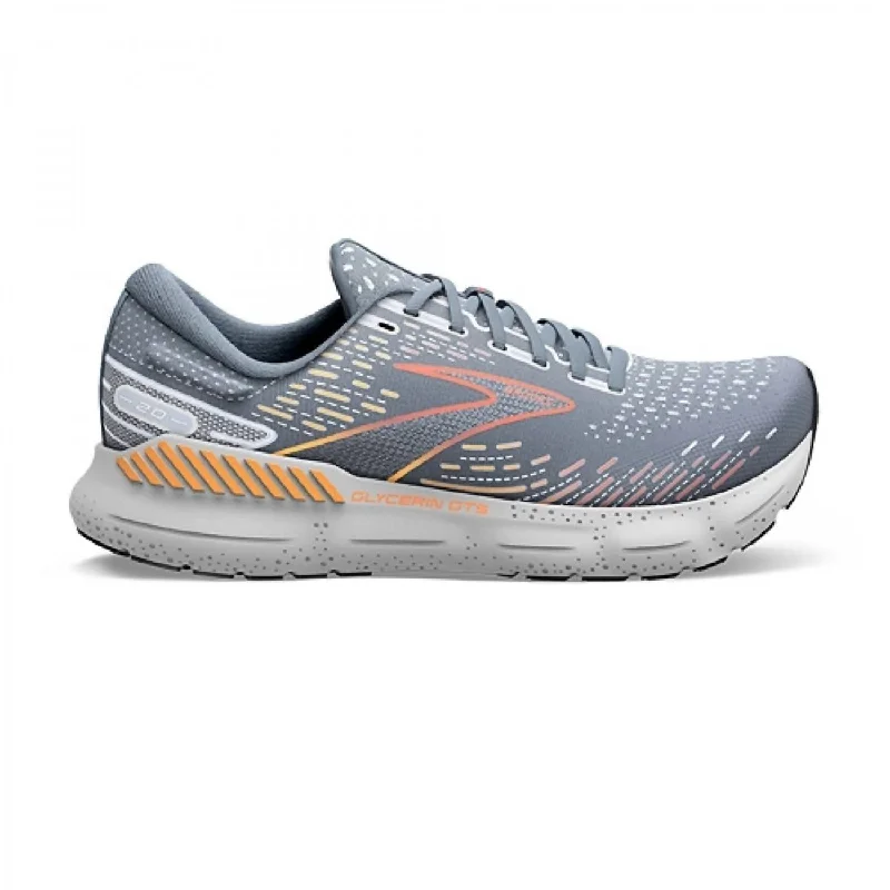 Men's Glycerin Gts 20 Running Shoes In Grey/chili Oil/orange