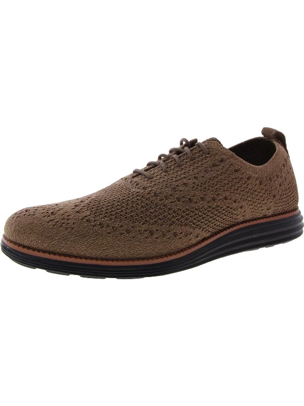 Mens Knit Lace-Up Casual And Fashion Sneakers