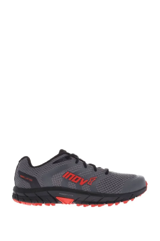 Men's Park Claw 260 Knit Trail Running Shoes In Grey/black/red