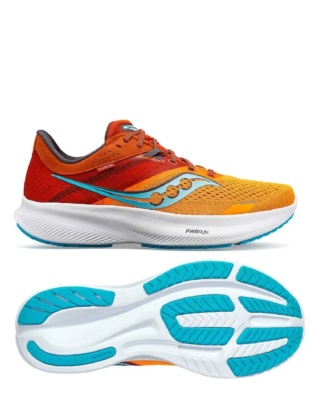 Men's Ride 16 Running Shoes In Marigold/lava