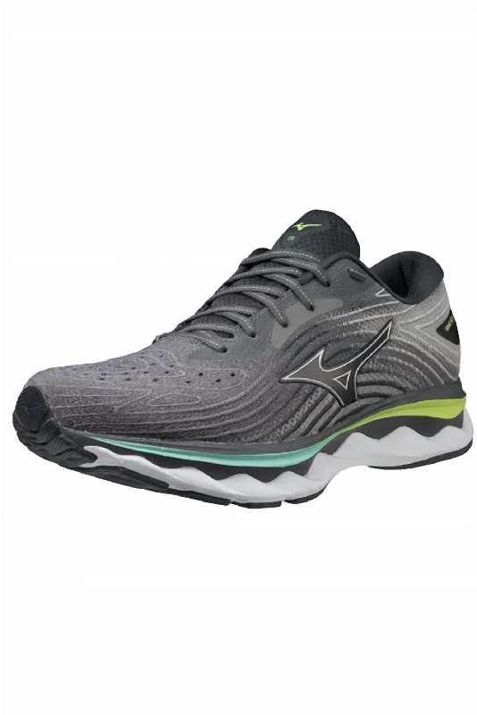 Men's Wave Sky 6 Running Shoes In Quiet Shade/silver