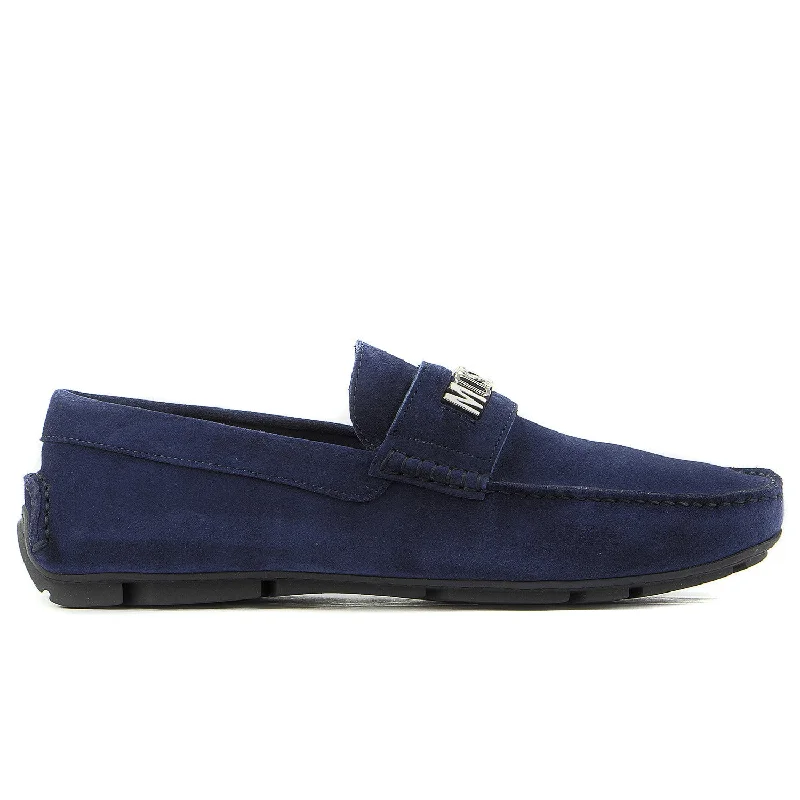 Moschino Rovesciato Moccasin Loafer Shoe - Blue - Mens