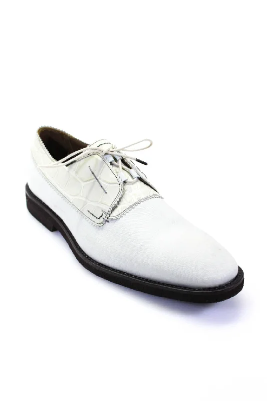 Tardini Mens Style A6Z184 Genuine Ostrich Alligator Dress Shoes White