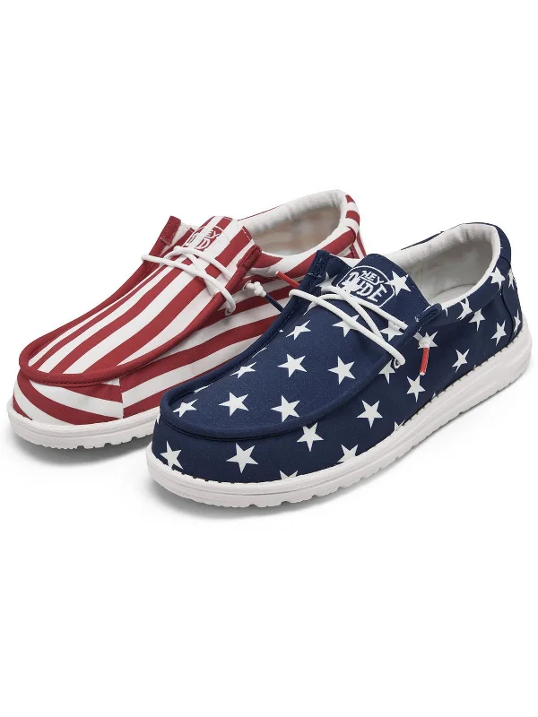 Wally Patriotic Mens Canvas Slip-On Casual and Fashion Sneakers